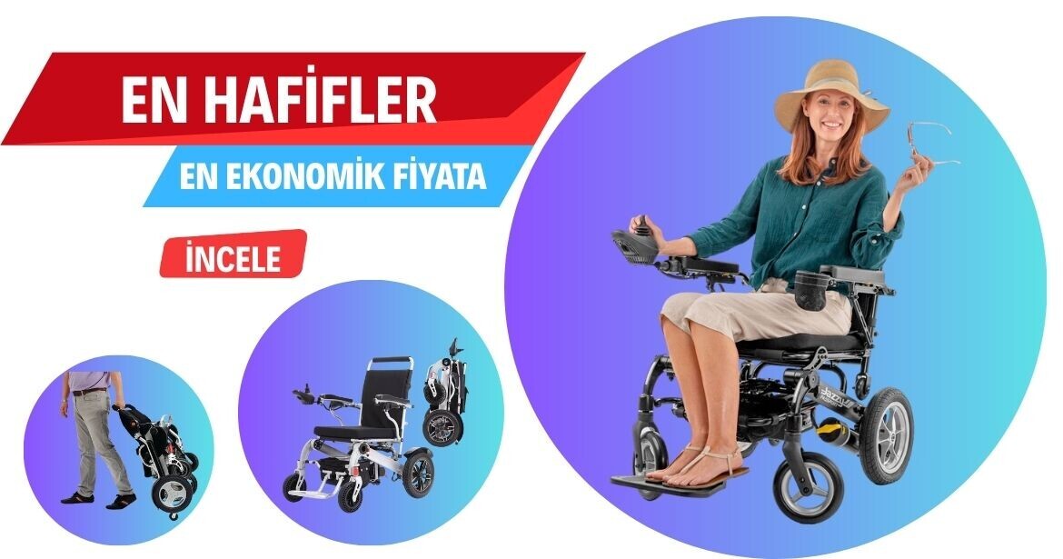 Hafif katlanır akülü sandalye